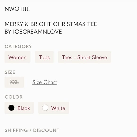 NWOT "Merry & Bright" Women's T-Shirt Sz XXL - Picture 4 of 4